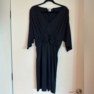 Paul & Joe Cotton Black V Neck Elegant Dress